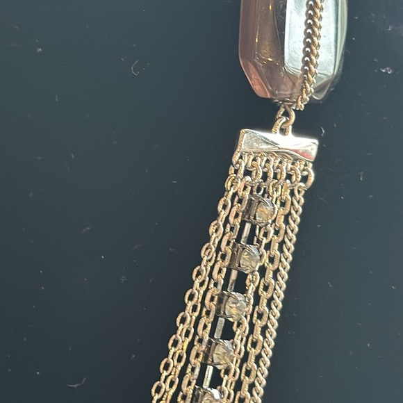 Banana Republic NWT multi strand silver necklace chain layered with gems… - Picture 5 of 6